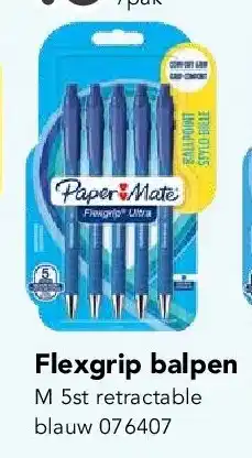 Happyland Flexgrip balpen M 5st retractable blauw aanbieding