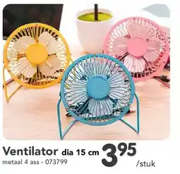 Happyland Ventilator dia 15 cm metaal 4 ass aanbieding