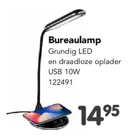 Happyland Bureaulamp Grundig LED en draadloze oplader USB 10W aanbieding