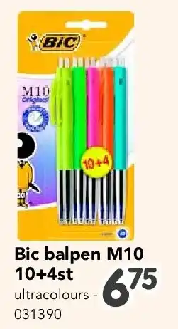 Happyland Bic balpen M10 10+4st ultracolours aanbieding