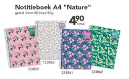 Happyland Notitieboek A4 Nature geruit 5mm 80 blad 90g aanbieding