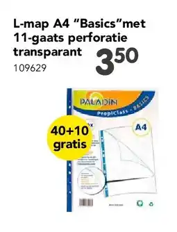 Happyland L-map A4 “Basics”met 11-gaats perforatie transparant aanbieding