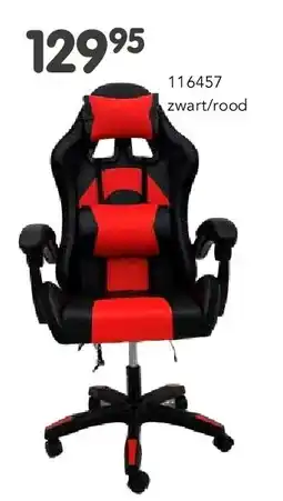 Happyland GAMINGSTOEL USB+licht zwart/rood aanbieding