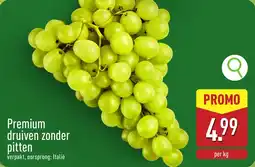 ALDI Premium druiven zonder Pitten aanbieding