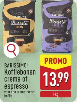 ALDI Barissimo Koffiebonen crema of1 kg espresso aanbieding