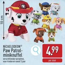 ALDI Nickelodeon Paw Patrol Miniknuffel aanbieding