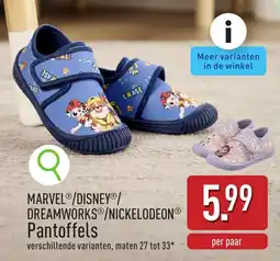 ALDI Marvel / Disney / Dreamworks / Nickelodeon Pantoffels aanbieding