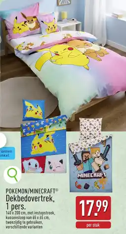 ALDI Pokemon / Minecraft Dekbedovertrek aanbieding