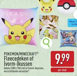 ALDI Pokemon / Minecraft Fleecedeken of (vorm-)kussen aanbieding