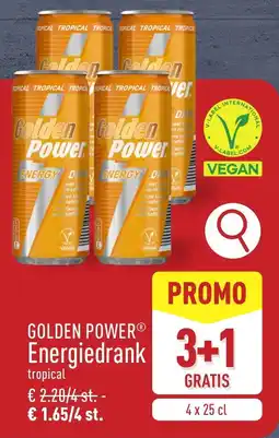 ALDI Golden Power Energiedrank Tropical aanbieding
