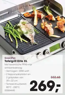 Hanos GreenPan Tafelgrill Elite XL aanbieding