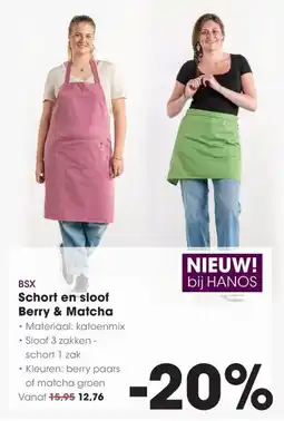 Hanos BSX Schort en sloof Berry & Matcha aanbieding