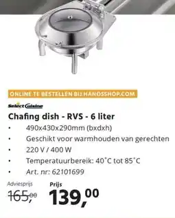 Hanos Chafing dish - RVS aanbieding