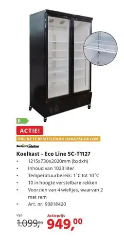 Hanos Koelkast Eco Line SC-T1127 aanbieding