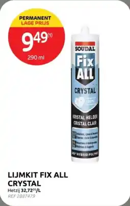 Brico Lijmkit fix all crystal aanbieding