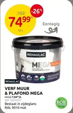 Brico Verf muur & plafond mega aanbieding