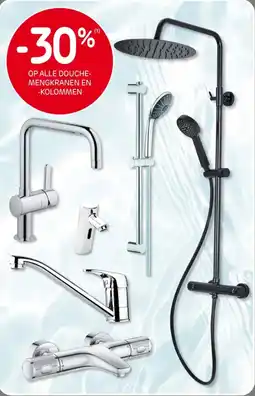 Brico Op alle douche mengkranen en kolommen aanbieding