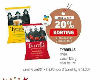Spar Colruyt Tyrrells Chips aanbieding