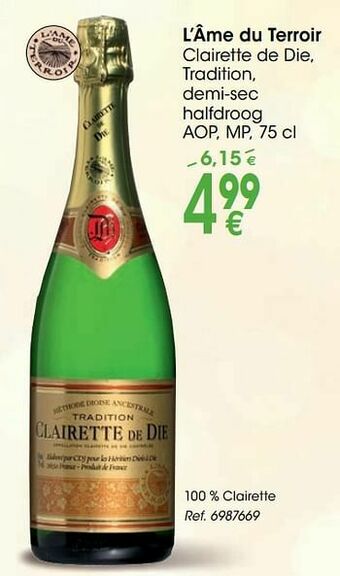 Cora L’âme du terroir clairette de die tradition demi-sec halfdroog aop mp aanbieding