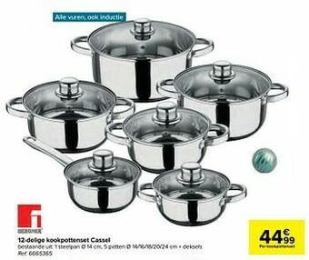 Carrefour 12-delige kookpottenset cassel aanbieding