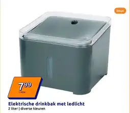 Action Elektrische drinkbak met ledlicht aanbieding