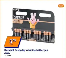 Action Duracell Everyday Alkaline batterijen AAA aanbieding