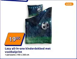 Action Lazy all in one kinderdekbed met voetbalprint aanbieding