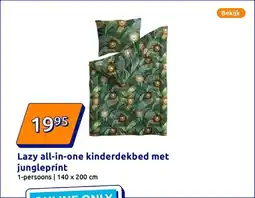Action Lazy all in one kinderdekbed met jungleprint aanbieding