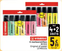 Cora 6 markeerstiften aanbieding