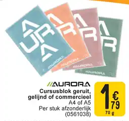 Cora Aurora Cursusblok geruit, gelijnd of commercieel A4 of A5 aanbieding