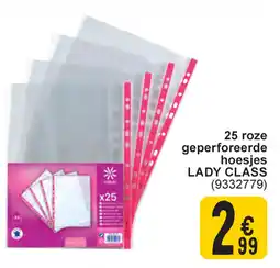 Cora 25 roze geperforeerde hoesjes lady class aanbieding