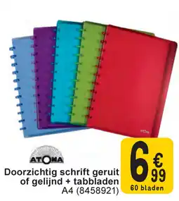 Cora Doorzichtig schrift geruit of gelijnd + tabbladen A4 aanbieding