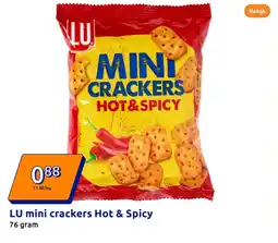 Action LU mini crackers Hot & Spicy 76 gram aanbieding