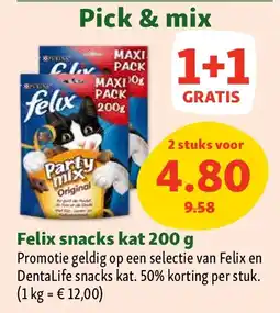 Maxi Zoo Felix snacks kat 200 g aanbieding