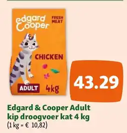 Maxi Zoo Edgard & Cooper Adult kip droogvoer kat 4 kg aanbieding