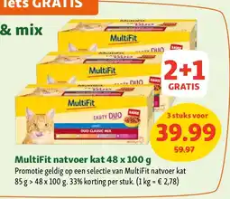 Maxi Zoo MultiFit natvoer kat 48 x 100 g aanbieding