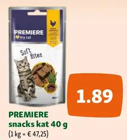 Maxi Zoo PREMIERE snacks kat 40 g aanbieding
