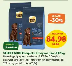Maxi Zoo SELECT GOLD Complete droogvoer hond 12 kg aanbieding
