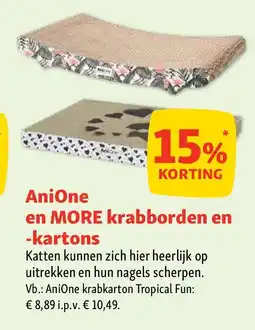 Maxi Zoo AniOne en MORE krabborden en -kartons aanbieding