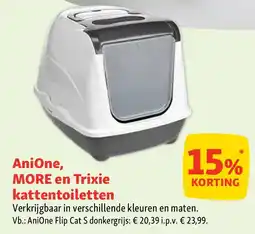 Maxi Zoo AniOne, MORE en Trixie kattentoiletten aanbieding