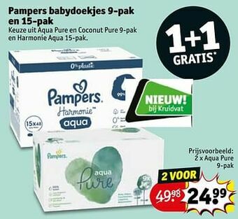 Kruidvat Pampers babydoekjes aqua pure aanbieding