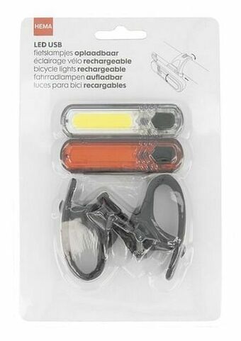 HEMA HEMA Fietslampjes Oplaadbaar LED USB - 2 Stuks aanbieding