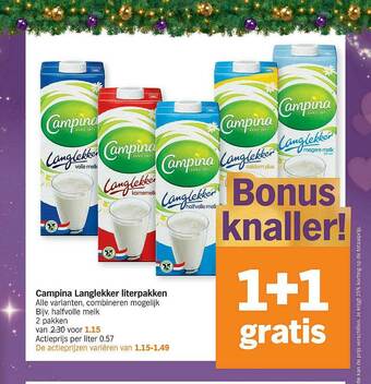 Albert Heijn Campina Langlekker Literpakken aanbieding