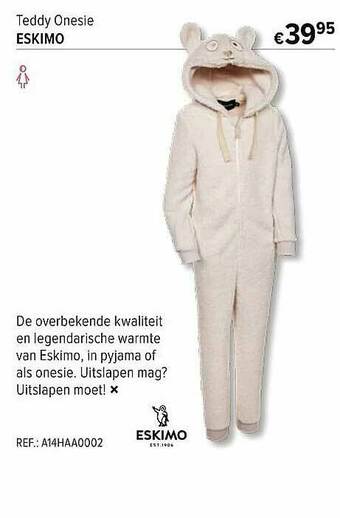 AS Adventure Teddy Onesie Eskimo aanbieding