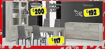 Budget Meubelen Glaskast Verlichting Glaskast Dressoir aanbieding