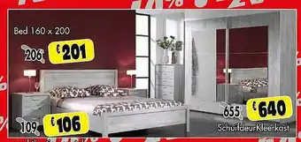 Budget Meubelen Bed 160 X 200 Schuífdeurkleerkast aanbieding