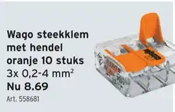 GAMMA Wago steekklem met hendel oranje 10 stuks aanbieding