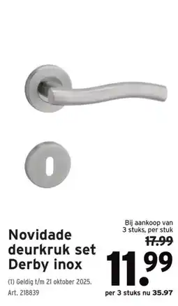 GAMMA Novidade deurkruk set Derby inox aanbieding