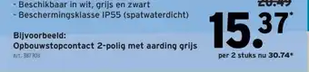 GAMMA Opbouwstopcontact 2-polig met aarding grijs aanbieding