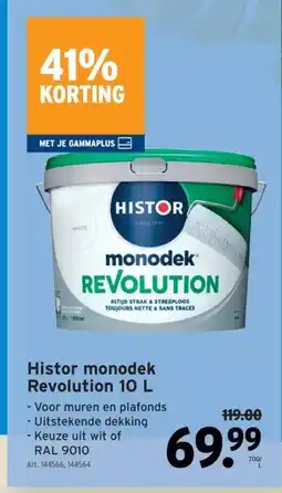 GAMMA Histor monodek Revolution 10 L aanbieding